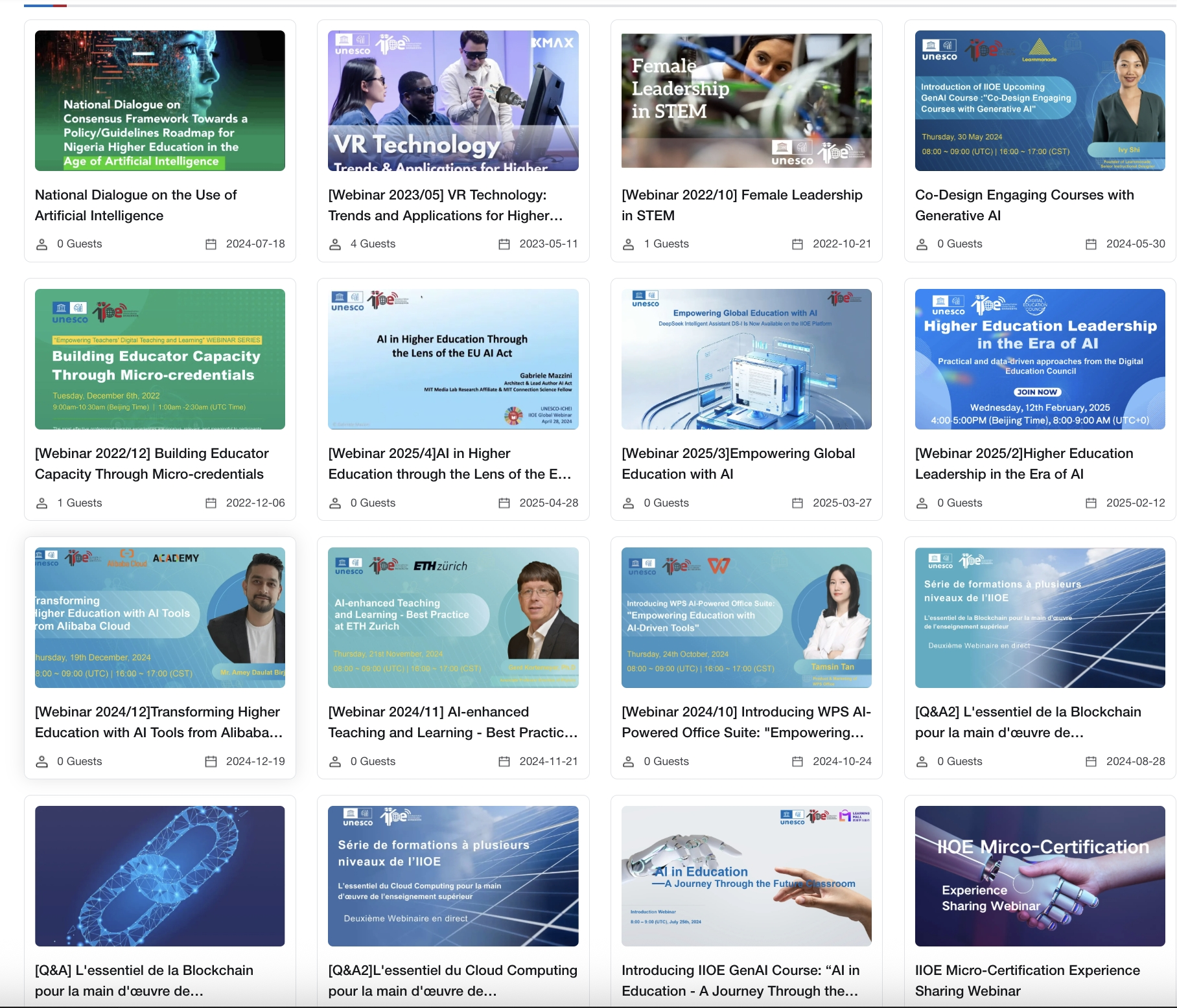 IIOE Webinars